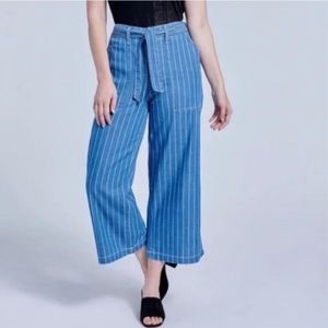 Seven7 Stripes Wide Belted Denim Leg Pant